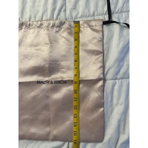 Mach & Mach Shoe Dust Bag Purse Blush Pink Sheen Drawstring Luxury Designer - Image 5