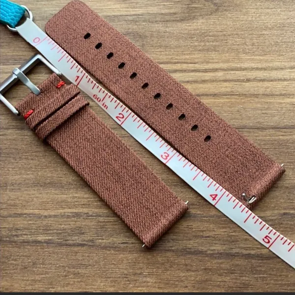 22mm quick release smart watch Band simplistic minimalist brown fabric band new - Image 4