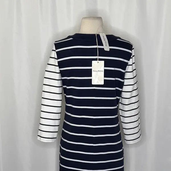 NWT!! TOMMY BAHAMA Floricita Stripe Shift Dress Navy Blue‎ White Stripe X-Small - Image 10