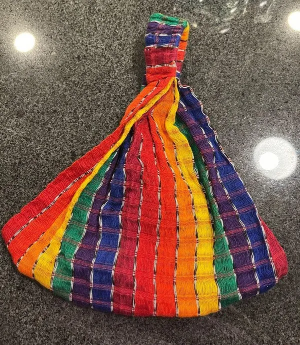 Unbranded Fair Trade Handmade Woven Threaded Fabric Rainbow Stretchy Headband - Image 4