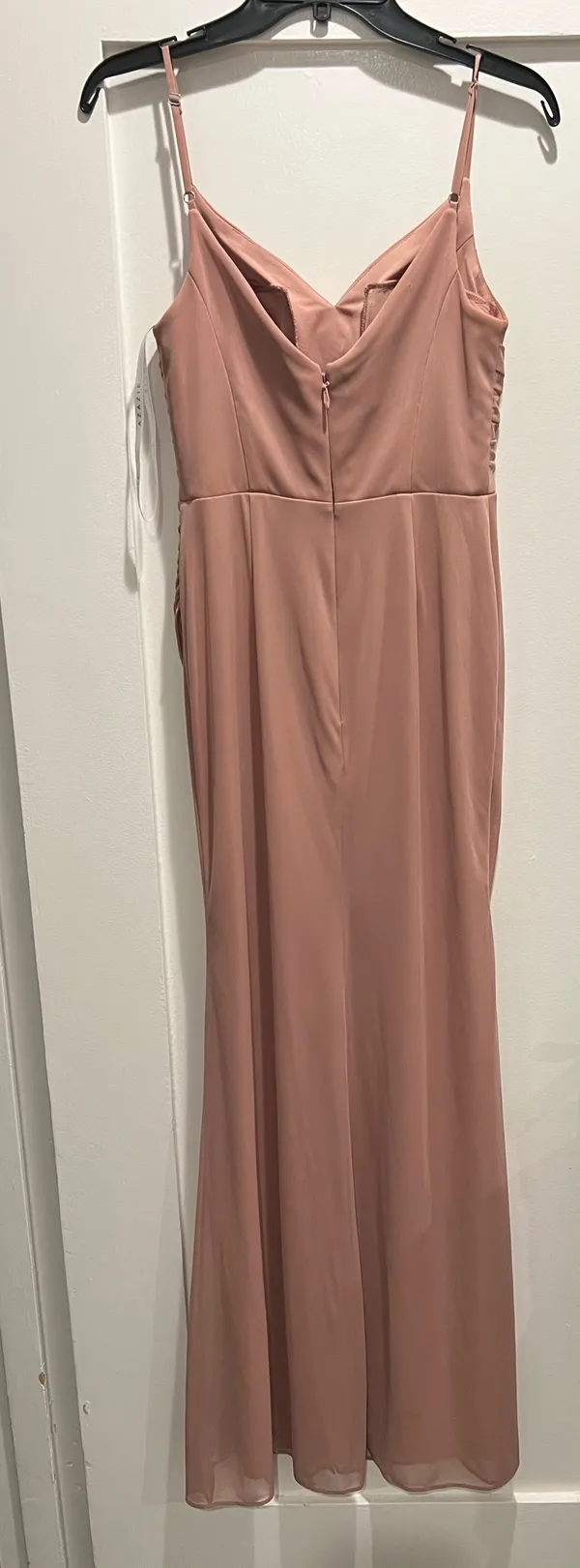 Azazie pink polyester maxi dress in a size 4 - Image 2