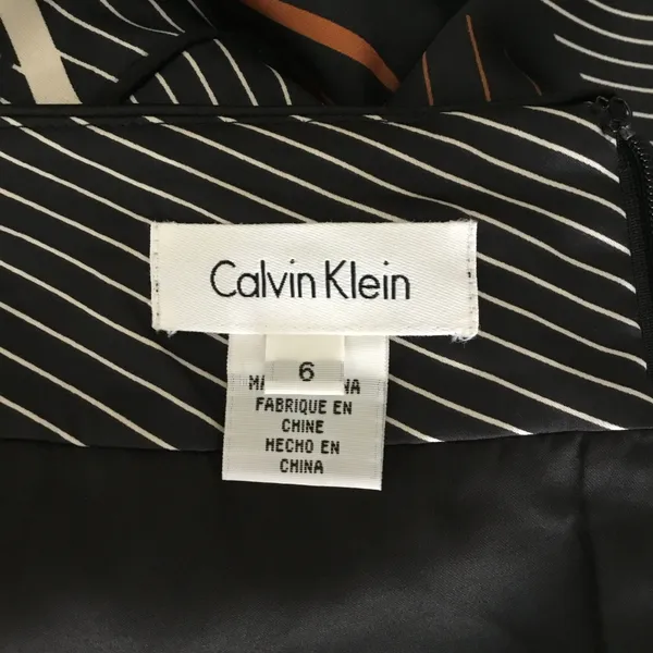 Calvin Klein Womens Skirt Sz 6 Silky Satin Pleated Knee Length Packets Black. - Image 9