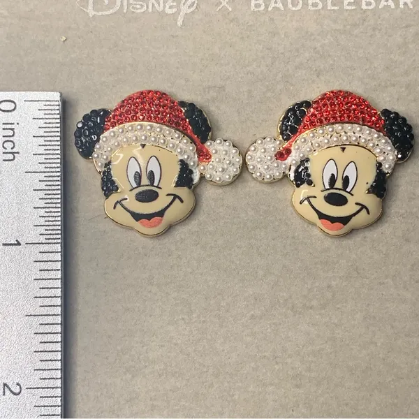 Disney X BaubleBar Santa Mickey Christmas Holiday Earrings - Image 2