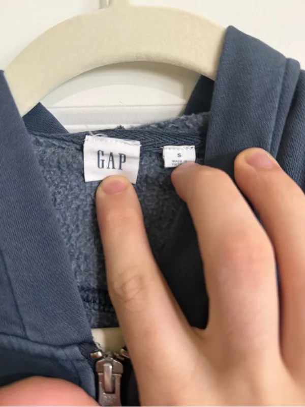 GAP Oversized Icon Full Zip Hoodie Blue Fleece Women’s Small Relaxed Fit - Image 5