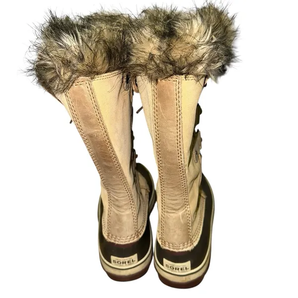 Sorel Joan of Arctic Waterproof Winter Boot Tan Black‎ Size 8 - Image 4