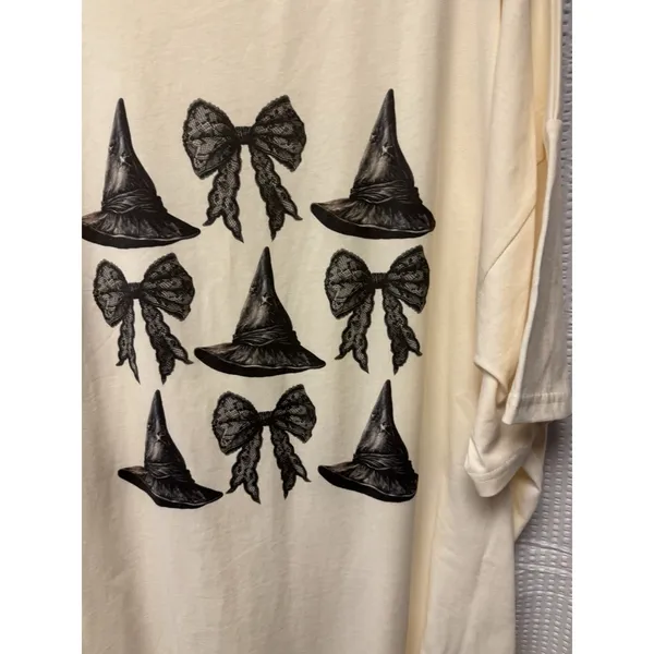 Chicsoul Women's XL Oversized 100% Cotton Witch hats and‎ Bow Tee Soft Comfort - Image 3