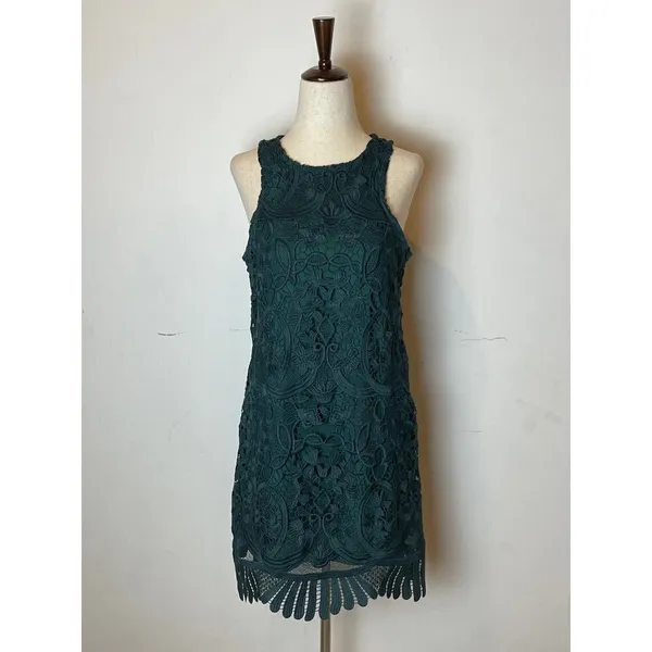Lovers + Friends Caspian Lace Mini Dress Women Small Green Cocktail Crochet - Image 8
