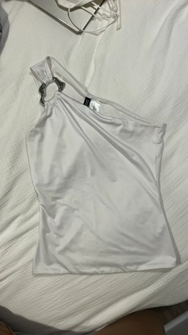 One-Shoulder H&M Top White - Image 4