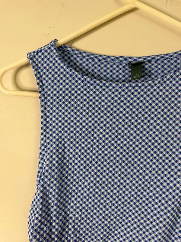 Wild Fable Blue Checkered Tie-Side Tank Top - Image 3
