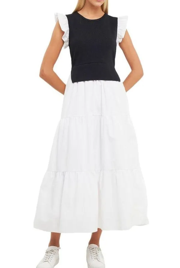 English Factory Mixed Media Sleeveless Maxi Dress - Image 2