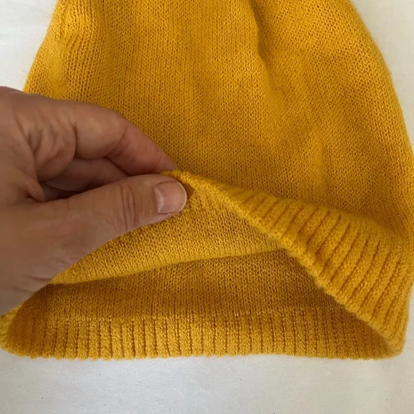 Mustard Yellow Knit Beanie gently worn - Image 4