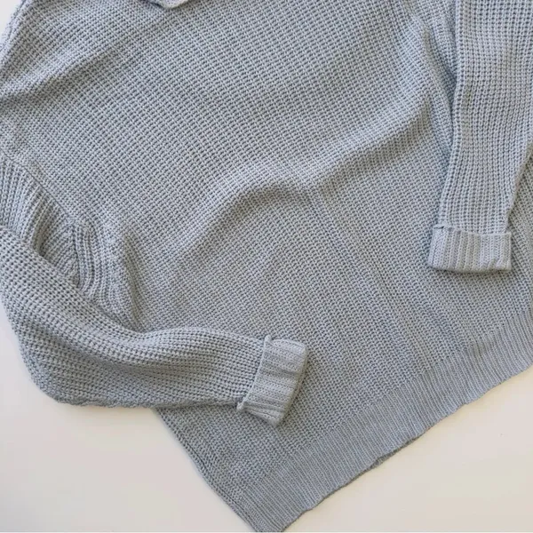 AMERICAN EAGLE‎ Light Blue Knit Mock Neck Sweater Size S\XS - Image 5