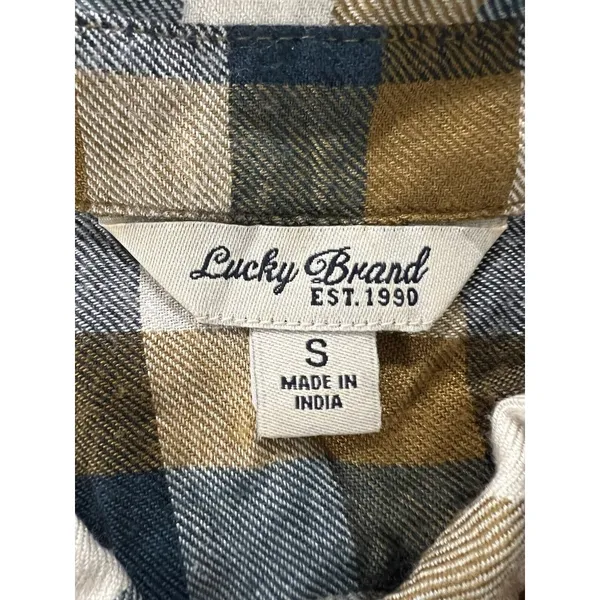 Lucky Brand Shirt Women Size Small Button‎ Up Plaid Back Buttons Preppy Modern - Image 16