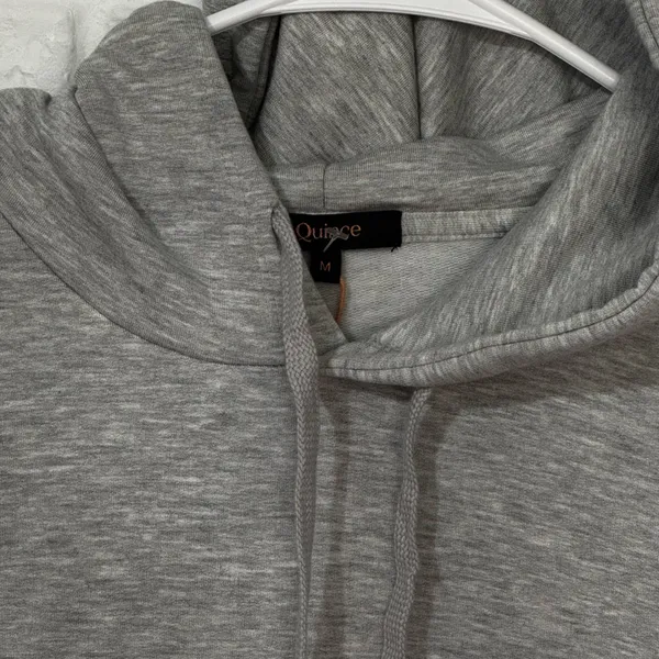 NEW Quince SuperSoft Fleece Pullover Hoodie Women’s Medium Light Athletic Gray - Image 2