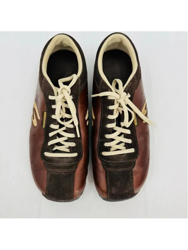 Vtg Y2K Sketchers Sneakers Bowling Shoe Brown Leather Women's 7.5 Retro Grunge - Image 5