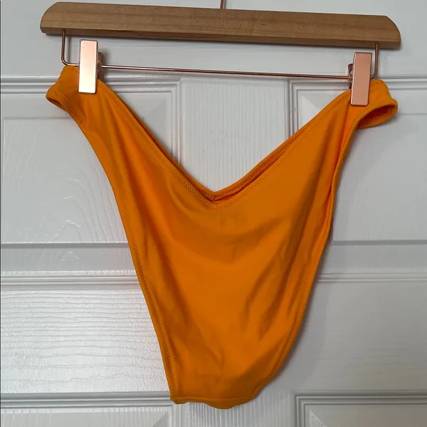Bright Orange High-Cut Cheeky Bikini Bottom - Image 2