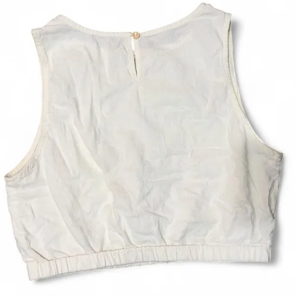 Maple Sleeveless linen Crop Top White Size M - Image 4
