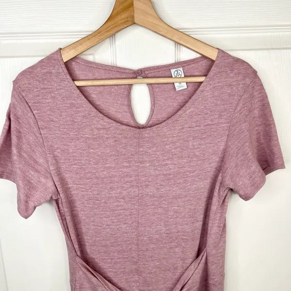 Alternative Women's Pink Tie Waist Jumpsuit Size M Casual Short Sleeve - Image 5