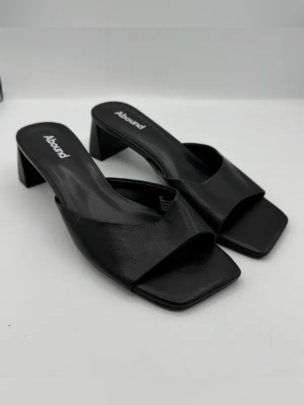 NEW‎ Abound Erica Black Block Heel Square Toe Slide Sandals size 8 90’s vibe - Image 2