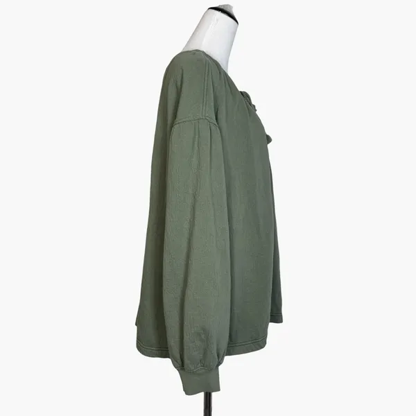 Aerie Easy Street Olive Green Oversized Sweatshirt Size M Peasant Boho Cottage - Image 8