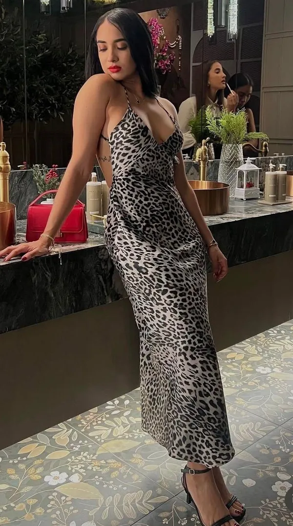Zara maxi dress cheetah leopard animal print slip satin evening party cocktail - Image 11