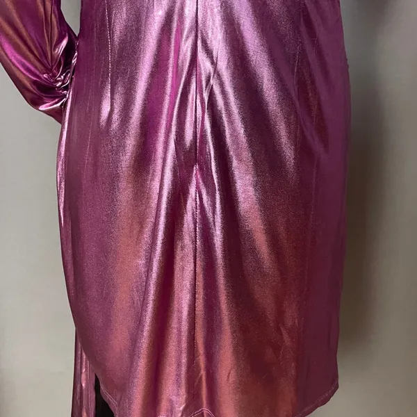 NWT Elliatt Avalee Cocktail Dress Metallic Sheen Long Sleeve Drape Skirt Party‎ - Image 10