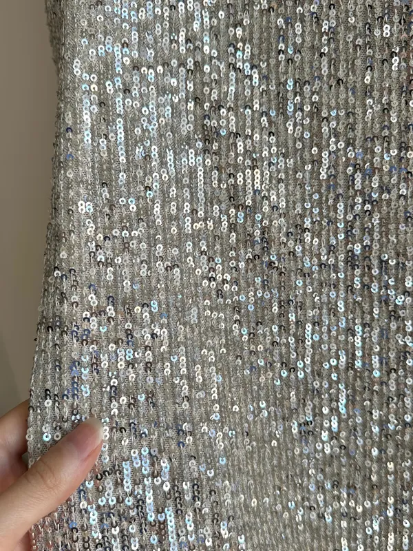 Eliza J Silver Long Sleeve Sequin Mini Dress, Party Cocktail Holiday, Size 4 - Image 12