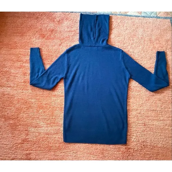 Vintage Dragonfly Blue Turtleneck Sweater Soft Wool Made in USA Size S - Image 6