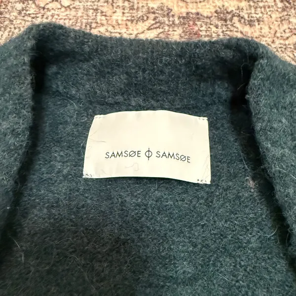 Samsøe Samsøe Nor Cardigan Sea‎ Moss Mel XXS Oversized Knit Alpaca Merino Wool - Image 6