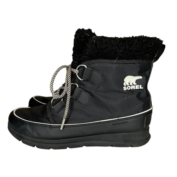 SOREL Explorer Carnival Boots Black/Sea‎ Salt Women’s Size 8.5 - Image 2