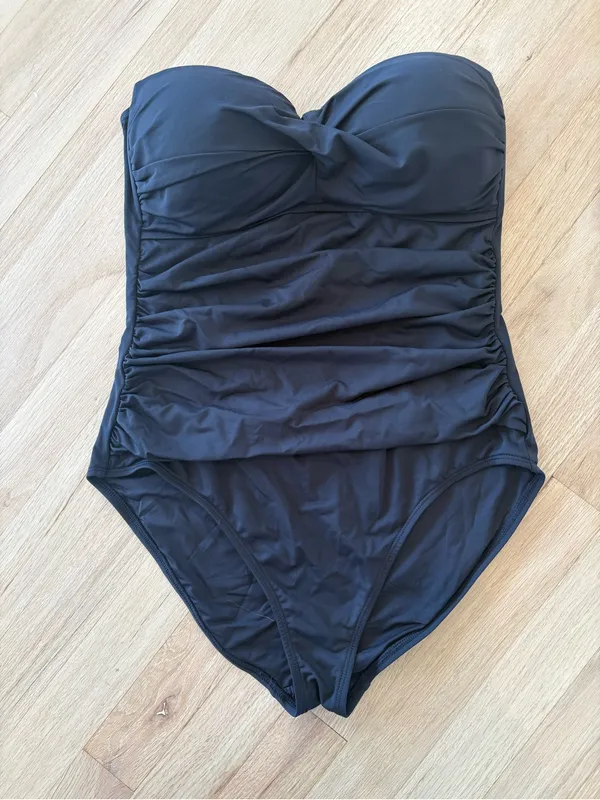 Anne Cole Black Strapless Ruched Swimsuit - Image 3