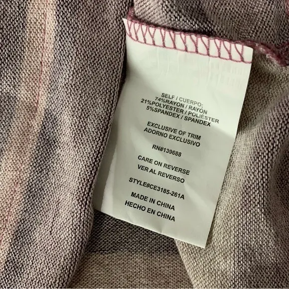 Altar'd State Pink Striped Cowl Neck Long Sleeve‎ Sweater Medium Boho Cozy Soft - Image 6