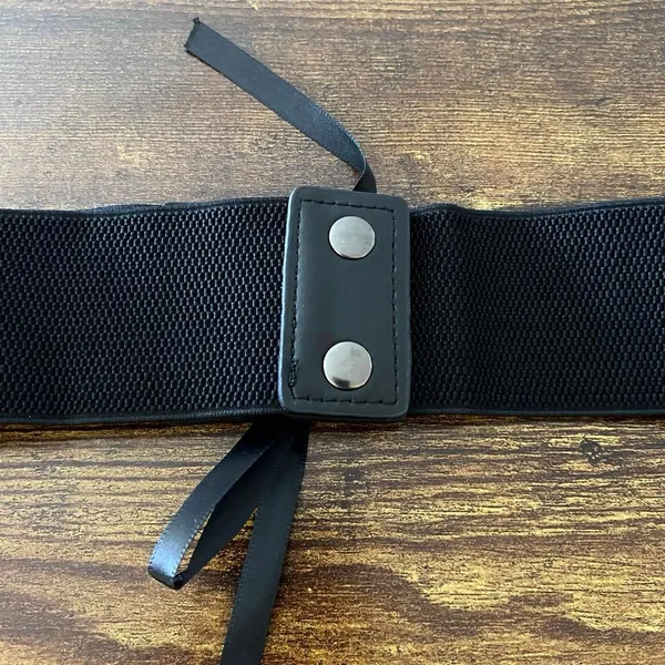 Black Y2K Lace Up Corset Stretch Wide Waist Belt, Fits Up to 27 Inches, X7GA1312 - Image 7