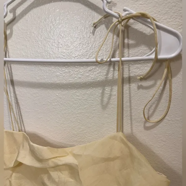 Zara ZW‎ Collection Drape Midi Yellow Dress Size L - Image 6