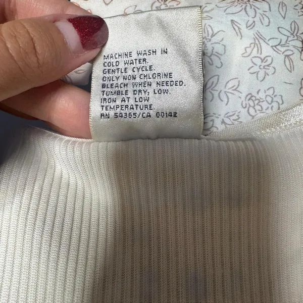 Allison Daley Ivory Ribbed Tunic Top M Petite Minimalist Coastal Grandma - Image 7