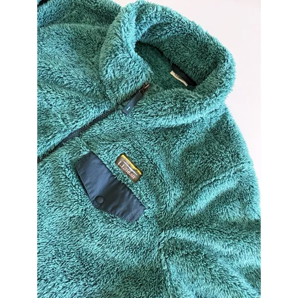 LL Bean Fleece Jacket Womens 1X‎ Teal Excellent High Pile Sherpa Full Zip - Image 2
