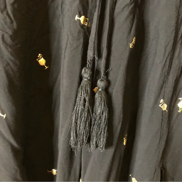 Solitaire Swim Martini Glass Coverup Wide Leg‎ Pants Black Gold Medium - Image 4