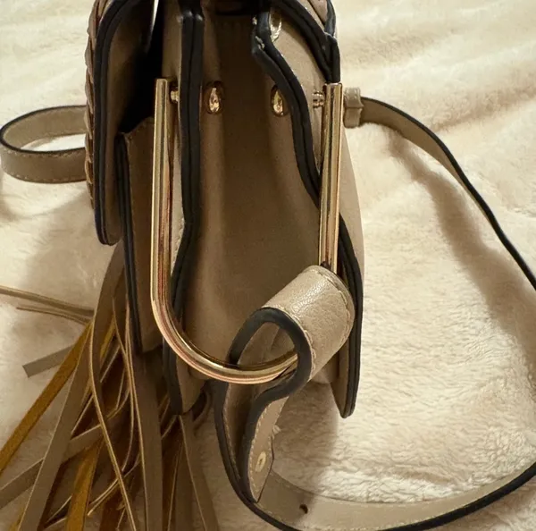 Beige Crossbody with Tassels Tan - Image 5