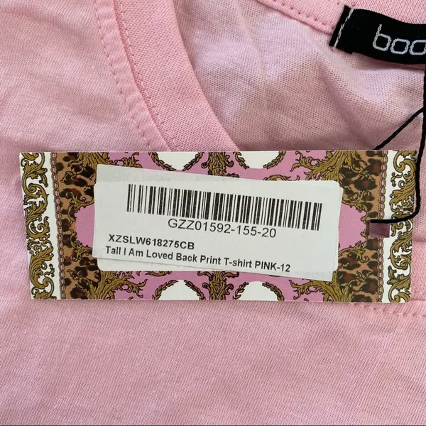Boohoo - Tall I Am Loved Back Print Tee in Pink Size US8 - Image 5