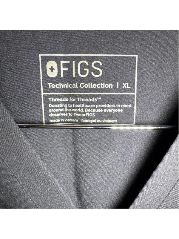 FIGS Technical Collection Scrub Top XL Black - Image 3