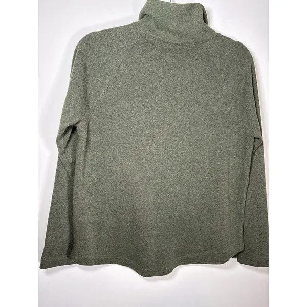 J. Crew Funnel‎ Neck Pullover Green Button Detail Long Sleeve Small - Image 7