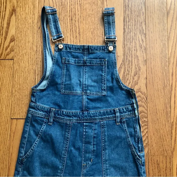 GAP Long & Lean Denim Overalls Blue Organic Cotton Casual Women's Size S NWOT - Image 6