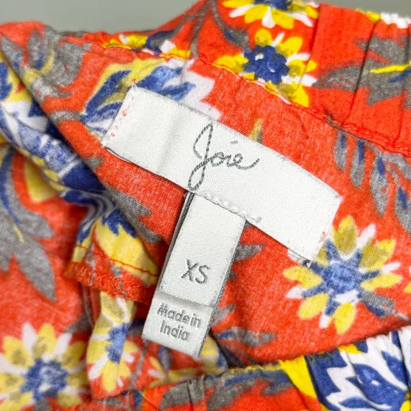 Joie Clarke Floral High Low Midi Skirt Salsa Orange Red Blue Yellow Size XS - Image 9