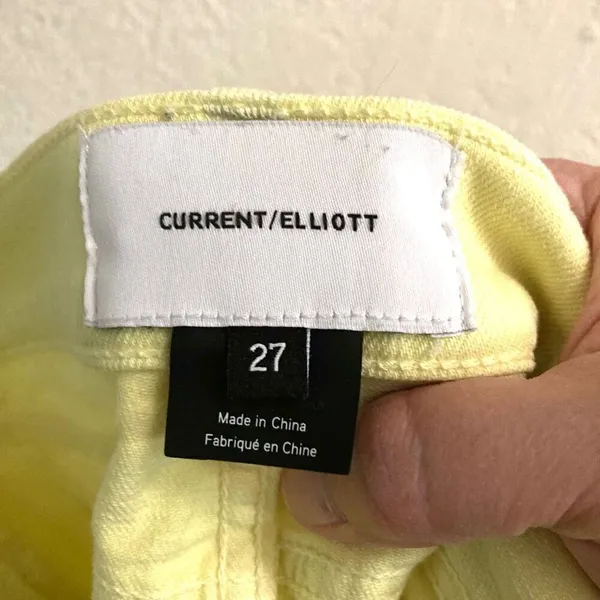 Current/Elliott Stiletto Skinny Jeans women’s 27 ‎ light yellow cropped denim - Image 9