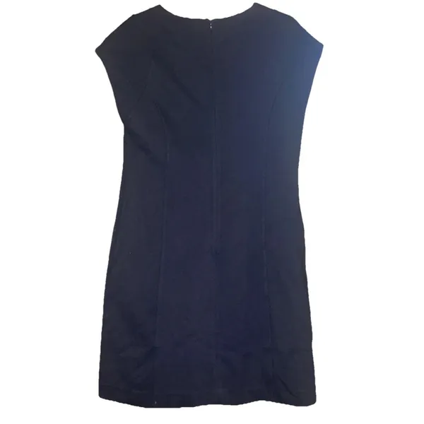 Banana Republic Navy Dress Women Sz 8 Ruffle Detail Lined Office Classic Chic - Image 6