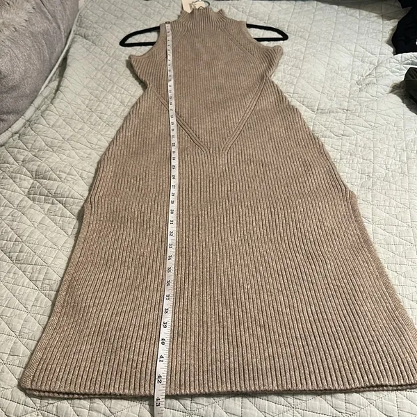 New with tags by Love Bonito Katrin Turtleneck Midi Dress Sleeveless Tan Knit - Image 9