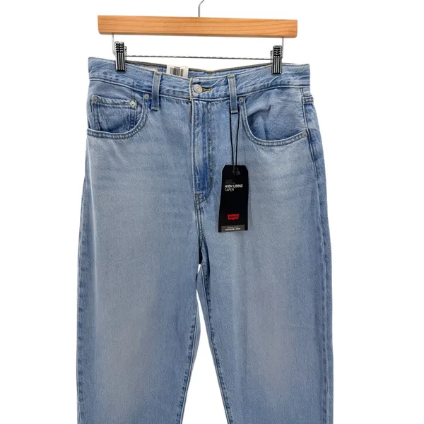 Levi's Premium High Loose‎ Taper Jeans 30x29 Light Wash TENCEL NWT - Image 9