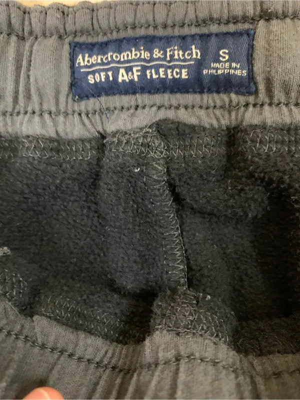 Abercrombie & Fitch Soft A&F Fleece Black Jogger‎ Sweatpants Size S - Image 3