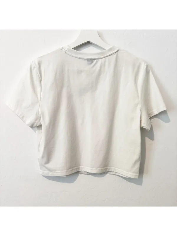 Shein Shirt Size XL White Cowboy Boot Crewneck Cropped Rodeo Blouse Rancher Boho - Image 5