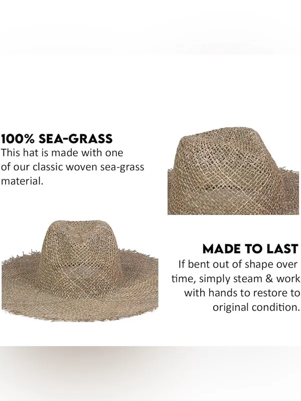 Lack of Color Women's Sunnydip Fray Woven Seagrass Fedora - Small 55cm - Image 4